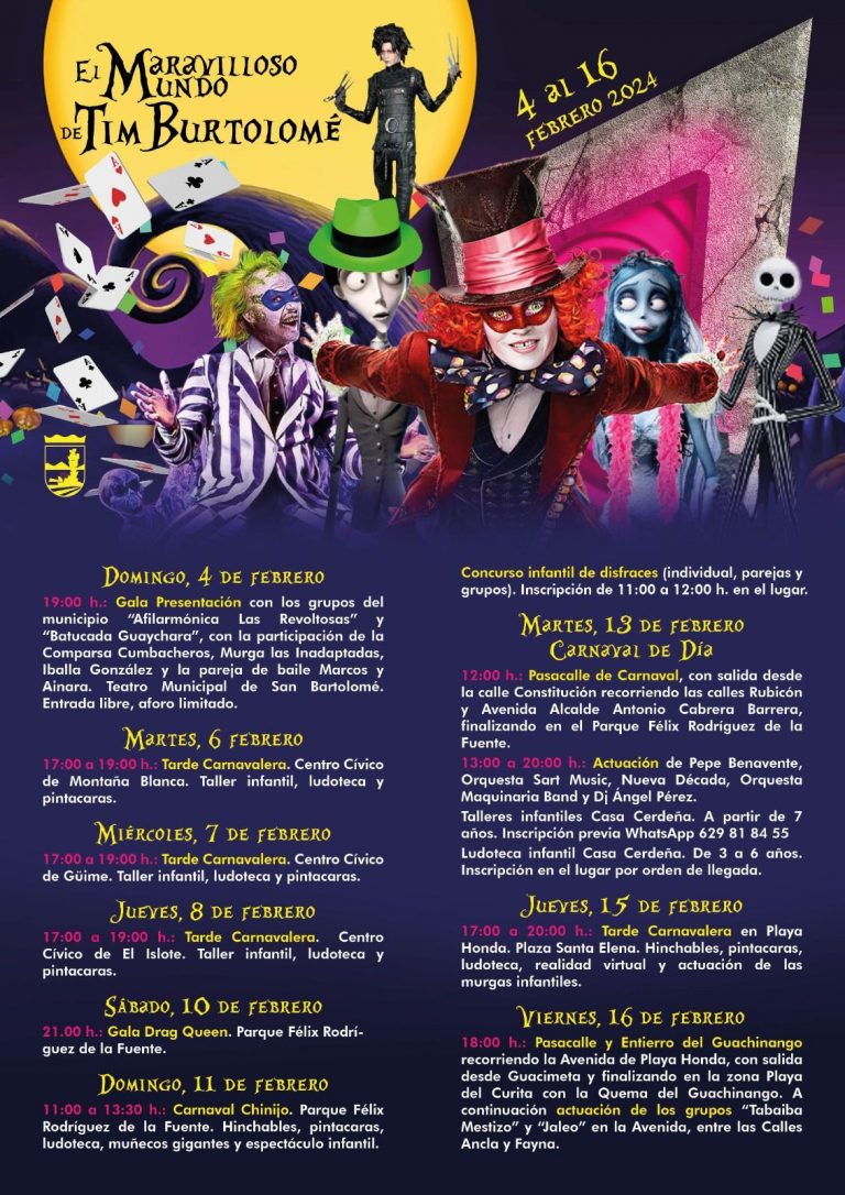 Programa Carnaval San Bartolomé 2024