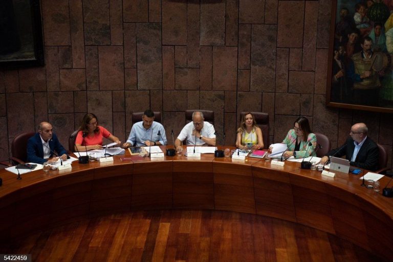 Reunión de la fecai en asamblea presidida por el presidente del Cabildo de La Gomera, Casimiro Curbelo