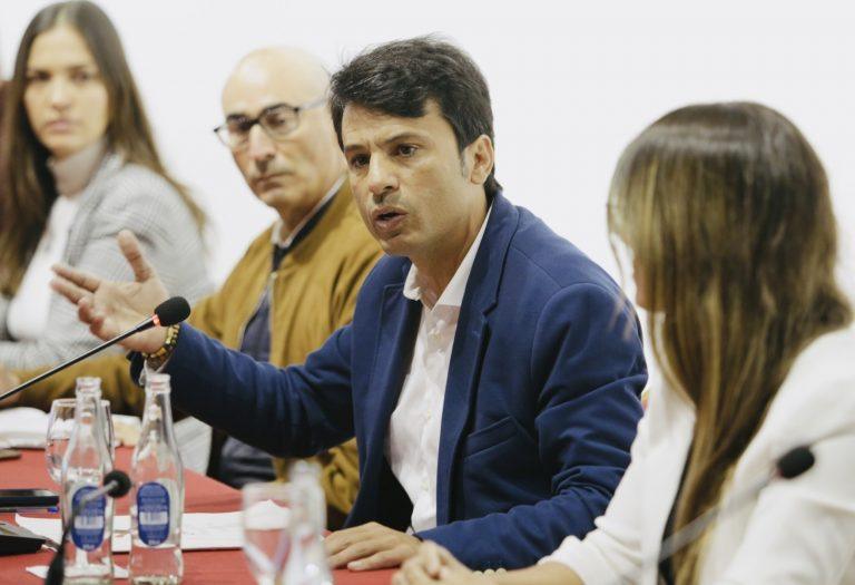 Marcos Bergaz con grupo PSOE en pleno