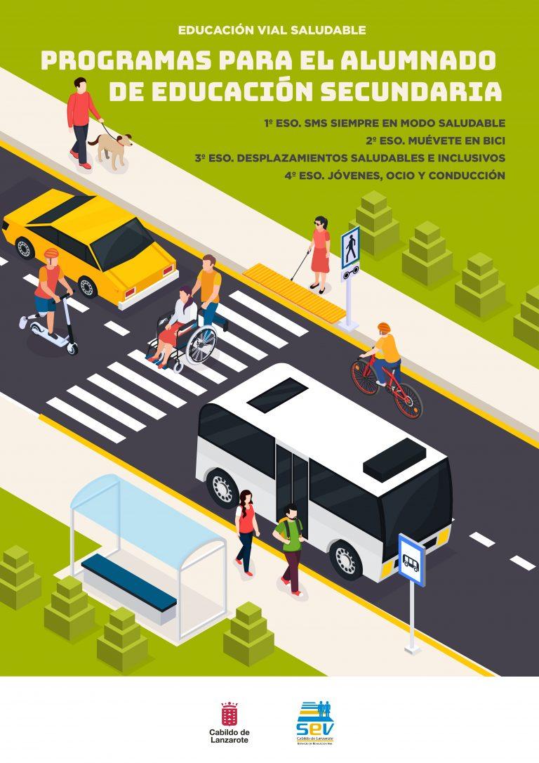 CARTEL PROGRAMAS EDUCACIÓN VIAL SALUDABLE SECUNDARIA