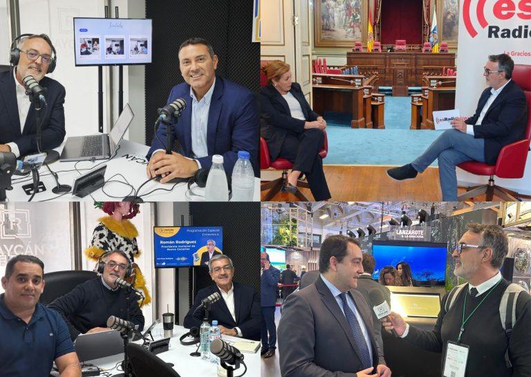 Principales líderes políticos y económicos en Radio Faycán Lanzarote junto a Paco Robayna