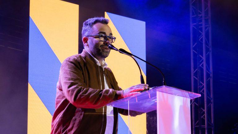 Echedey Eugenio durante la presentación del Carnaval de Arrecife 2025.