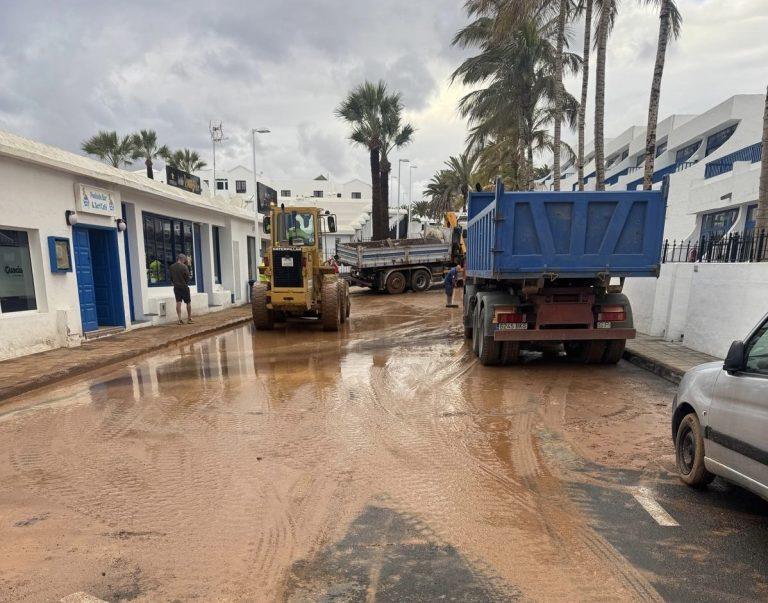 Puerto del Carmen tras la lluvia. Imagen: PP Tías