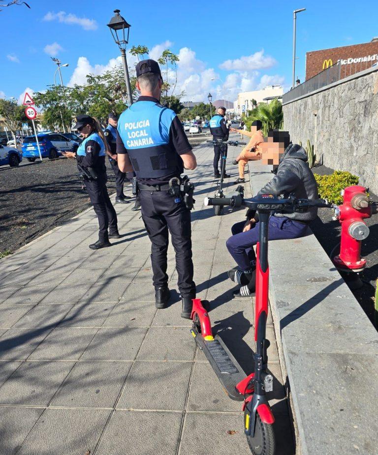 La Policía Local de Arrecife intensifica el control sobre conductores en patinetas y aplica sanciones a los infractores