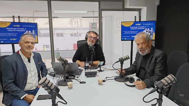 Domingo Corujo y Liberto Santana, en Radio Faycán Lanzarote