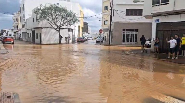 Arrecife tras las fuertes lluvias