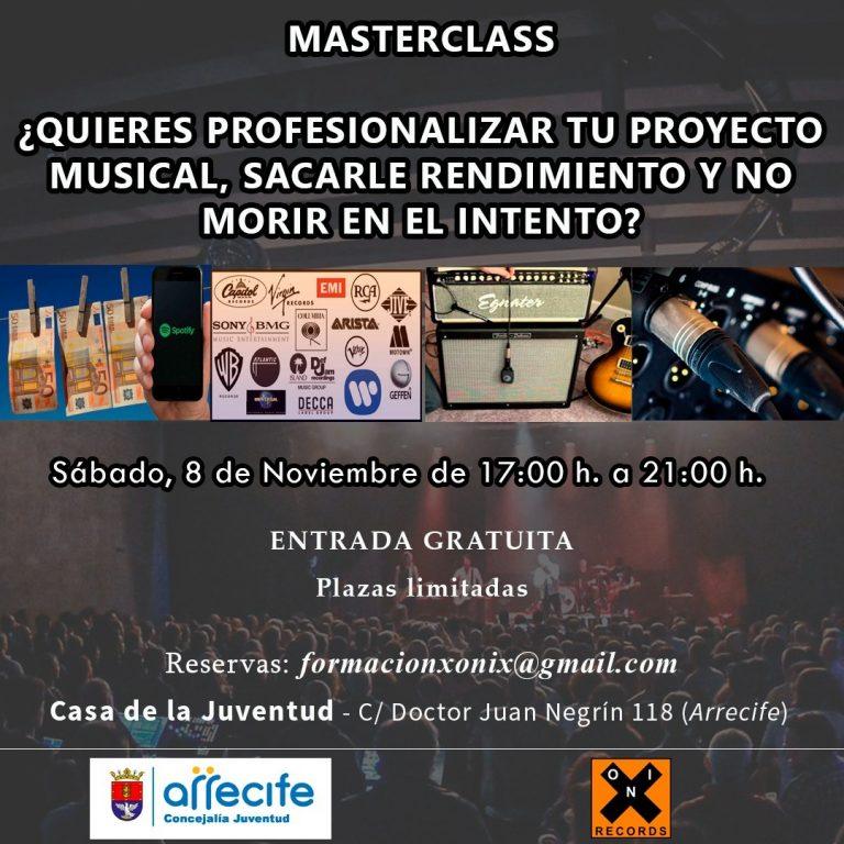 Cartel de la masterclass musical Juventud Arrecife