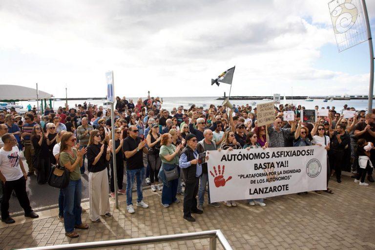 Imagen de la manifestación de los autónomos de Lanzarote