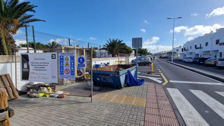 Obras en el punto de recarga Playa Honda