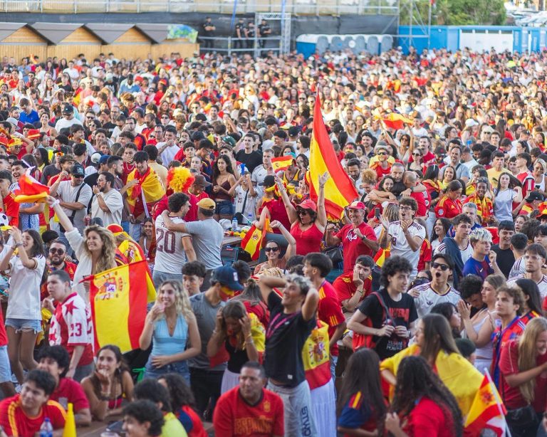 El triunfo de España se vivió ayer en Arrecife con gran emoción