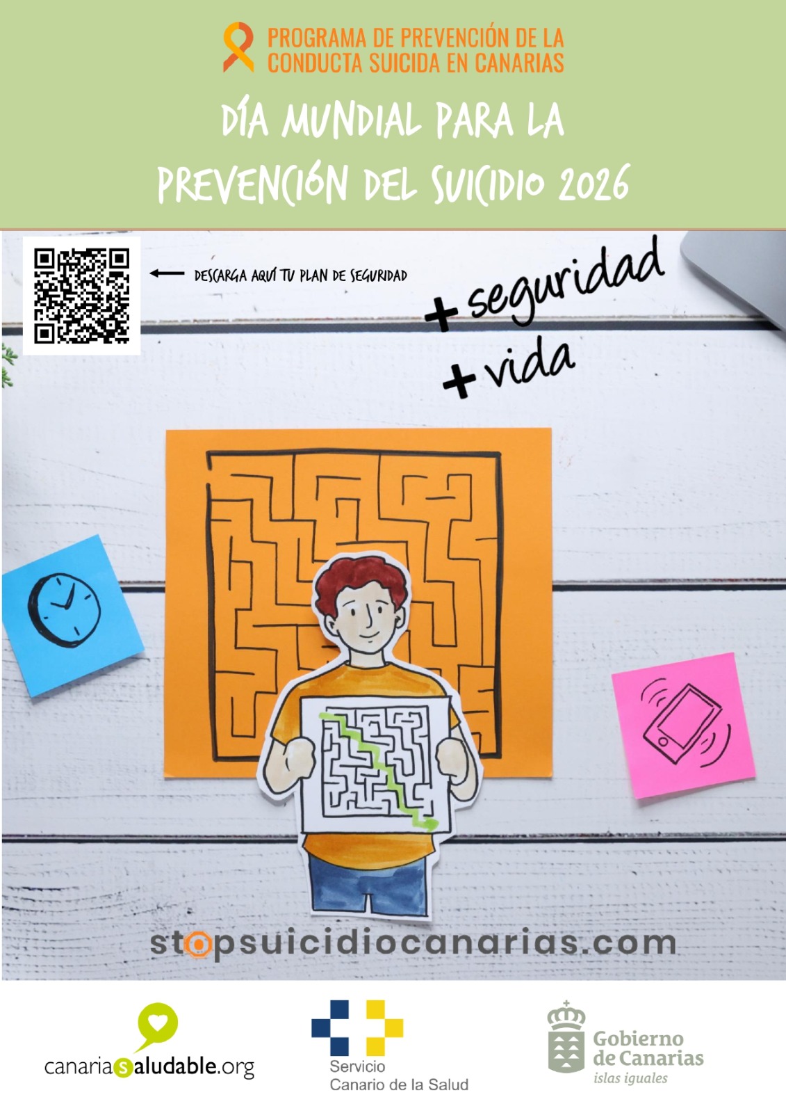 Material oficial de la campaña canaria de prevención del suicidio