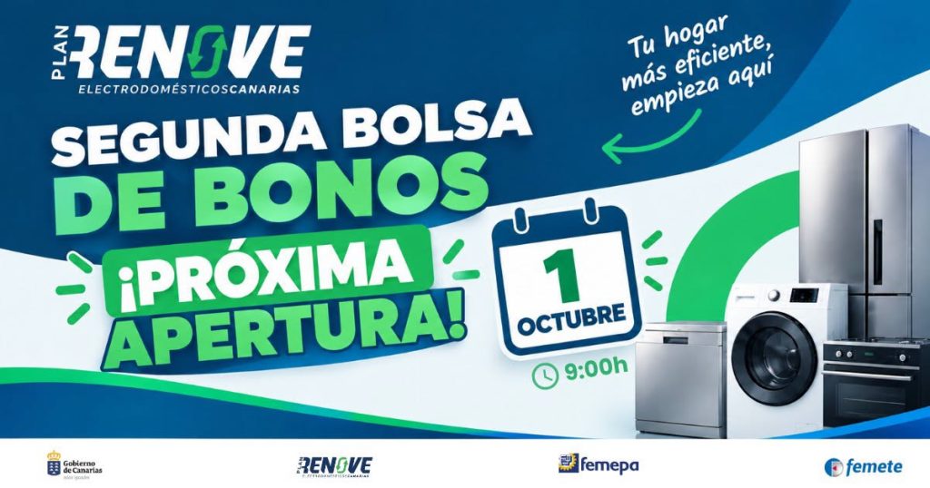 Cartel informativo del Plan Renove de Electrodomésticos de Canarias