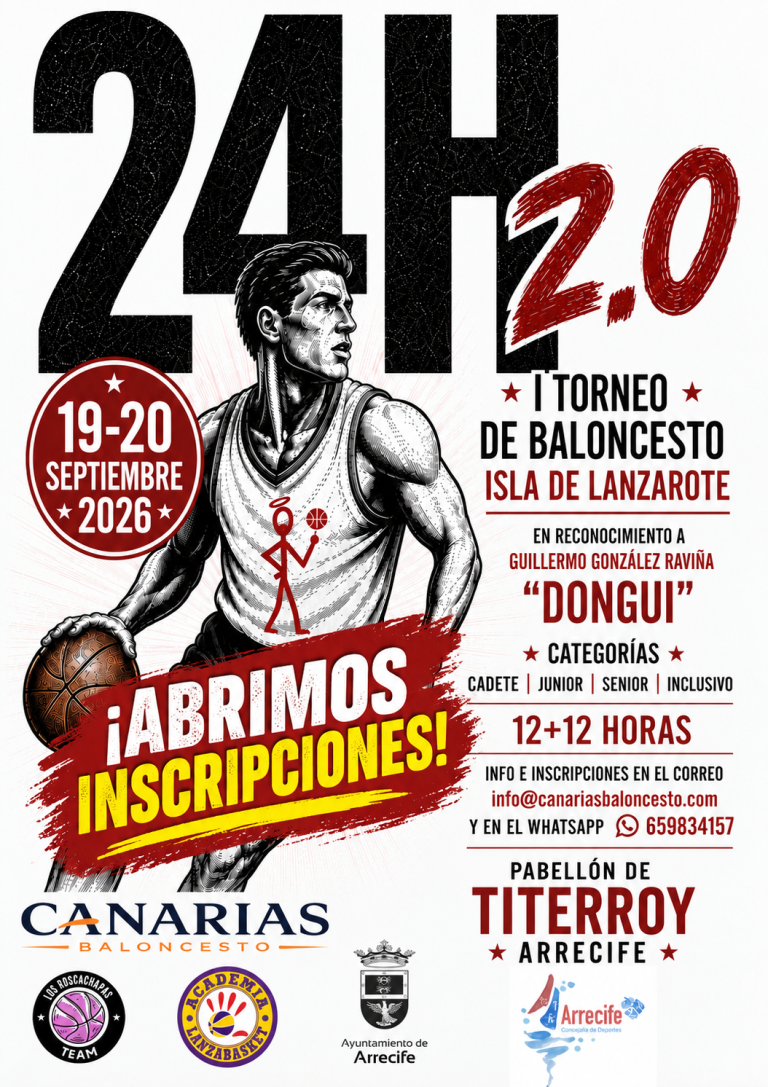 Cartel de inscripción del I Torneo 24 Horas de baloncesto Isla de Lanzarote