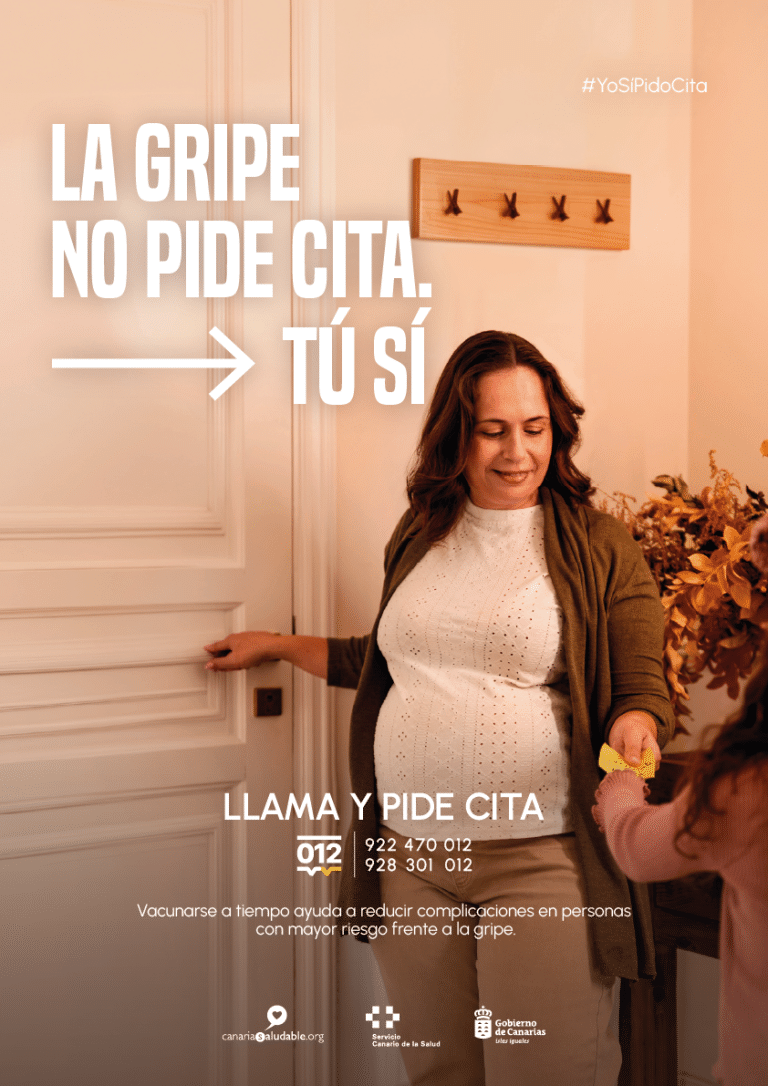 Cartel oficial de la campaña de vacunación frente a infecciones respiratorias del Servicio Canario de la Salud