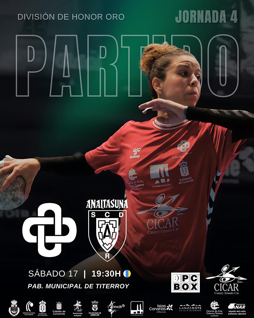 Cartel oficial del partido CICAR Lanzarote Ciudad de Arrecife–Anaitasuna del sábado 17 a las 19:30 en Titerroy