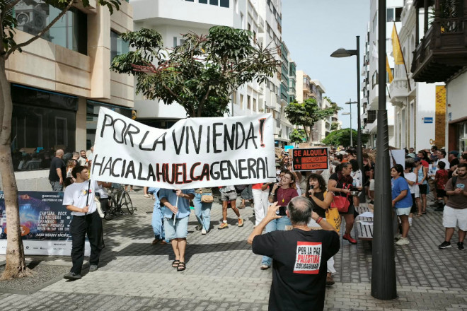 Imagen de la manifestación por la vivienda que tuvo lugar en Lanzarote