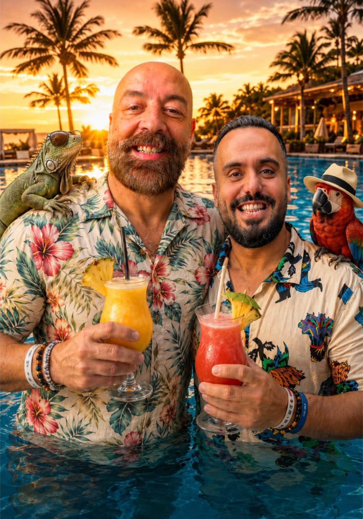 Imagen promocional de Goyo Jiménez y Kike Pérez para el espectáculo Todo Incluido