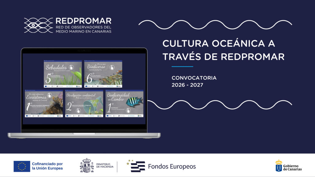Cartel de la convocatoria 2026-2027 de Cultura oceánica a través de RedPROMAR